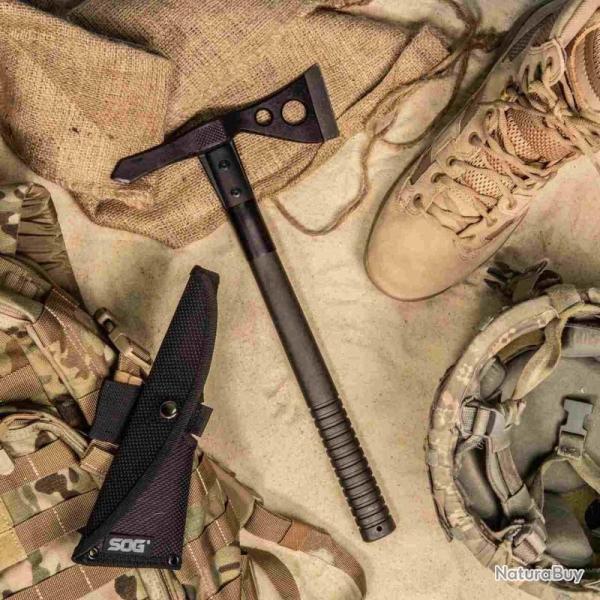Hache SOG Tactical Tomahawk Lame Acier 420 Manche GRN noir Etui SOGF01TNCP