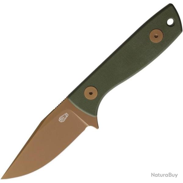 Couteau Auxiliary Manufacturing Runt XL Lame Acier 14C28N Manche G10 Green �tui Kydex AUX012GRN
