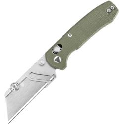 Couteau TRIVISA Puppy Utility Crossbar Lock Lame Acier SK5 Manche Micarta Vert TVTG01GM
