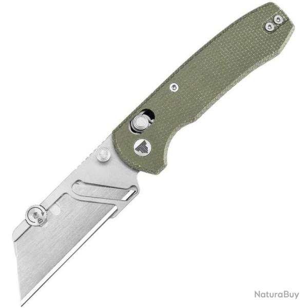 Couteau TRIVISA Puppy Utility Crossbar Lock Lame Acier SK5 Manche Micarta Vert TVTG01GM