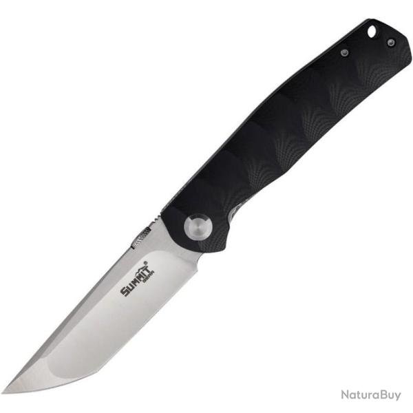 Couteau Summit Gear Lame Tanto Acier D2 Manche G10 Noir Liner Lock SMT011BK