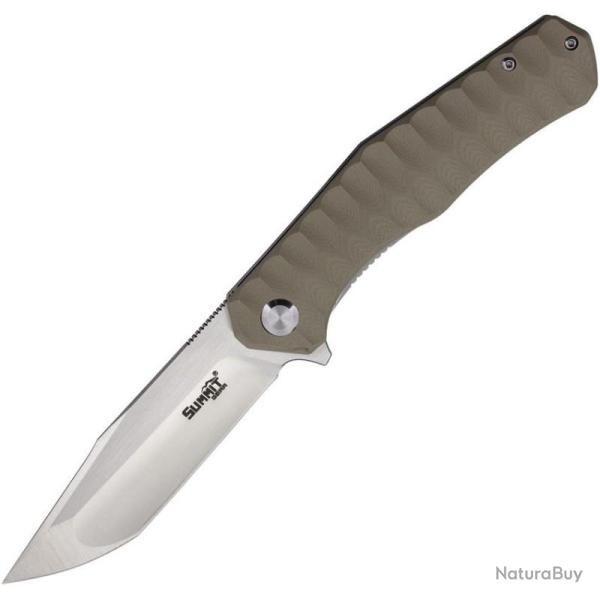 Couteau Summit Gear Lame Tanto Acier D2 Manche G10 Tan Liner Lock SMT009TN