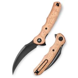 Couteau Trivisa Lacerta-CU Lame Acier 14C28N Manche Cuivre Linerlock TVTY19CU14