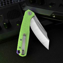Couteau WIXCO SPLARK Lame Acier 14C28N Manche Green G10 Liner Lock WXC20D