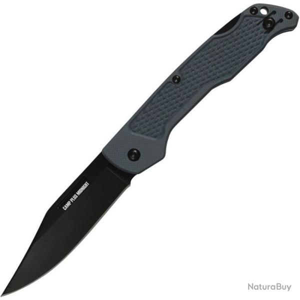 Couteau Pliant Ontario Camp Plus EDC Lockback Lame Inox Manche Nylon Gris ON4315GREY