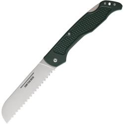 Couteau Pliant Ontario Camp Plus Bread Lockback Lame Inox Dent&eacute;e Manche Nylon Vert ON4310TC