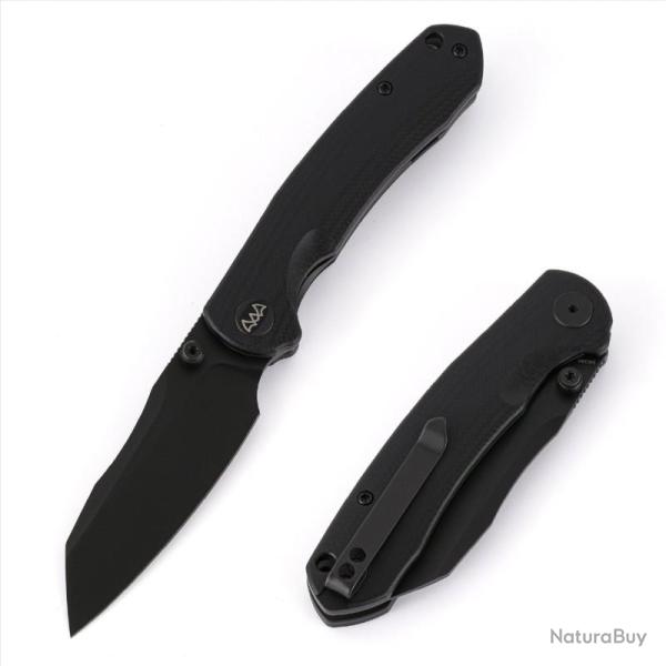 Couteau Wixco Axor Liner Lock Lame Acier 14C28N Sheepsfoot Manche G10 Noir WXC15A
