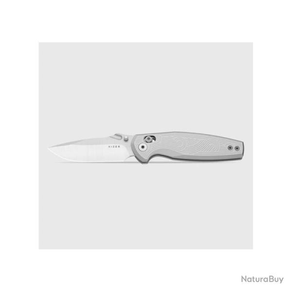 Couteau Kizer Khamsin Clutch Lock Lame Acier Nitro-V Satin Drop Point Manche Aluminium KIV3791A3