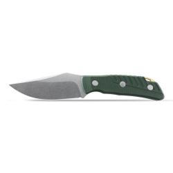 Couteau Petrified Fish Barracuda Lame Acier N690 Stonewash Manche Micarta Vert &Eacute;tui Kydex PFKP16GRMW