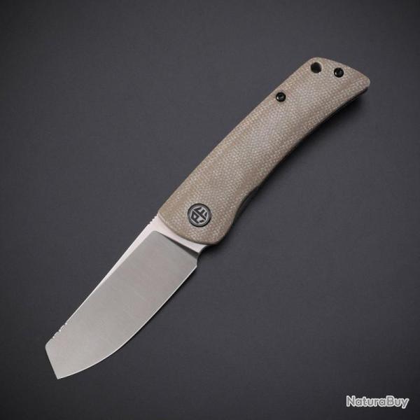 Couteau Petrified Fish Flavorist Liner Lock Lame Acier K110 Cleaver Manche Micarta Kaki PFKE05KMP