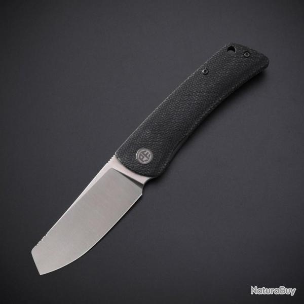 Couteau Petrified Fish Flavorist Liner Lock Lame Acier K110 Cleaver Manche Micarta Noir PFKE05DMP