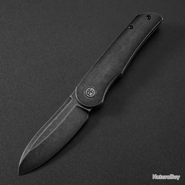 Couteau Petrified Fish El Camino Liner Lock Lame Acier N690 Manche Aluminium Noir PFK16DAWDW