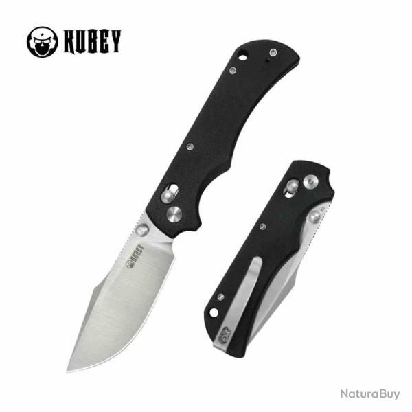 Couteau Pliant Kubey Iguana Lame Acier D2 Finition Satin Manche Plaquettes G10 Noir KUB503A