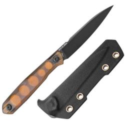Couteau Fixe Real Steel G5 Lame Acier Nitro V Manche Ultem Ambr&eacute; &Eacute;tui Kydex RS3770UM