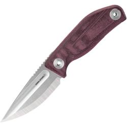 Couteau Real Steel CDX-85 Lame Acier N690 Manche Micarta Rouge Etui Cuir RS3571RM