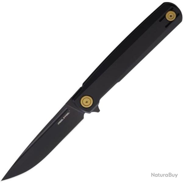 Couteau Pliant Real Steel G-Frame Lame Acier N690 Manche Titane Noir Frame Lock RS7874GB