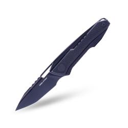 Couteau Pliant Real Steel Bullet Lame Acier S35VN Manche Titane G10 Noir Frame Lock RS5221B