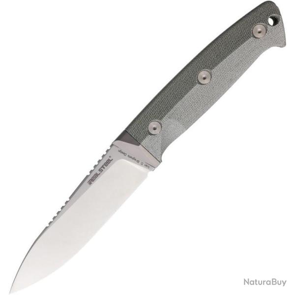 Couteau Fixe Real Steel Black Thorn Lame Acier K110 Manche Micarta Vert Mitres Titane RS3621GM