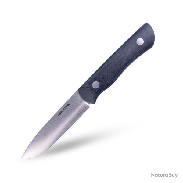 Couteau Fixe Real Steel Bushcraft III Convex Lame Acier D2 Manche G10 Noir �tui Kydex RS3725C
