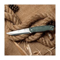 Couteau Fixe Real Steel Pathfinder Scandi Lame Acier 14C28N Manche Micarta Bleu &Eacute;tui Nylon RS3851D