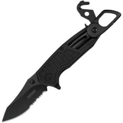 Couteau Kershaw Funxion EMT Lame 8Cr13MoV Oxide Noir Semi-Serrated Manche GFN K-Tex SpeedSafe KS8100