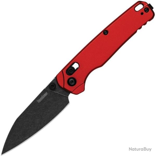 Couteau Kershaw Bel Air MagnaCut BlackWash Manche Alu Rouge DuraLock Made in USA KS6105RDBW