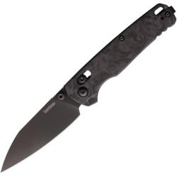 Couteau Kershaw Bel Air MagnaCut Noir Manche Fibre Carbone DuraLock Made in USA KS6105CFBLK