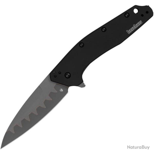 Couteau Kershaw Dividend Lame Composite M390 D2 Manche Alu Noir Liner Lock SpeedSafe KS1812BLKCB