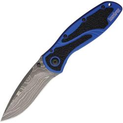 Couteau Kershaw Blur Lame Damas Manche Alu Bleu Trac-Tec Liner Lock SpeedSafe Made in KS1670NBDAM
