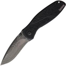 Couteau Kershaw Blur Lame Damas Manche Alu Noir Trac-Tec Liner Lock SpeedSafe Made in KS1670BLKDAM