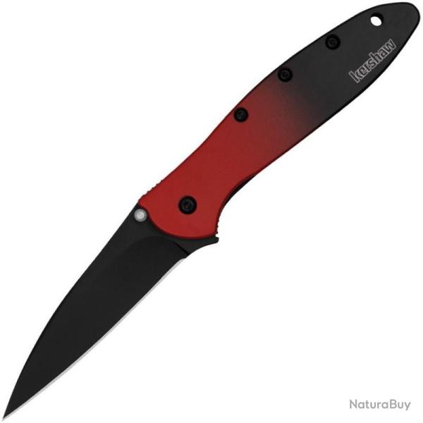 Couteau Kershaw Leek MagnaCut Oxide Noir Manche Alu Rouge Noir Gradient SpeedSafe Made KS1660GRDBLK