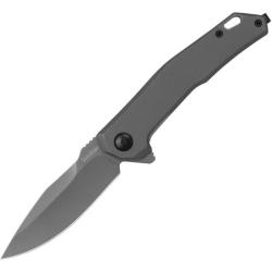 Couteau Kershaw Helitack Lame 8Cr13MoV PVD Gris Manche Inox PVD Gris Frame Lock SpeedSafe KS5570