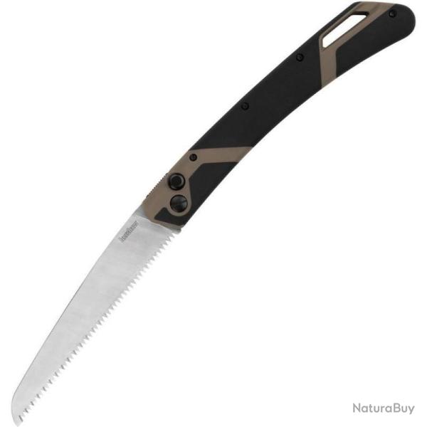 Scie Pliante Kershaw Taskmaster Saw 2 Lame Acier HC Manche GFN Tan Caoutchouc Button Lock KS2556