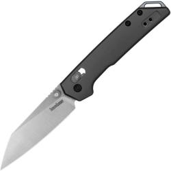 Couteau Kershaw Mini Iridium Lame D2 Stonewash Reverse Tanto Manche Aluminium Gris Liner KS2051R