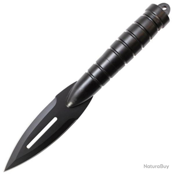 Couteau Fixe Smith & Wesson Spear Point Lame Inox Noire Manche Aluminium Rainur� �tui Nylon SW8