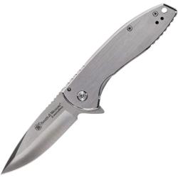 Couteau Smith & Wesson Executive Platinum Lame Inox Satin Manche Inox Bross&eacute; Frame Lock SW1208415