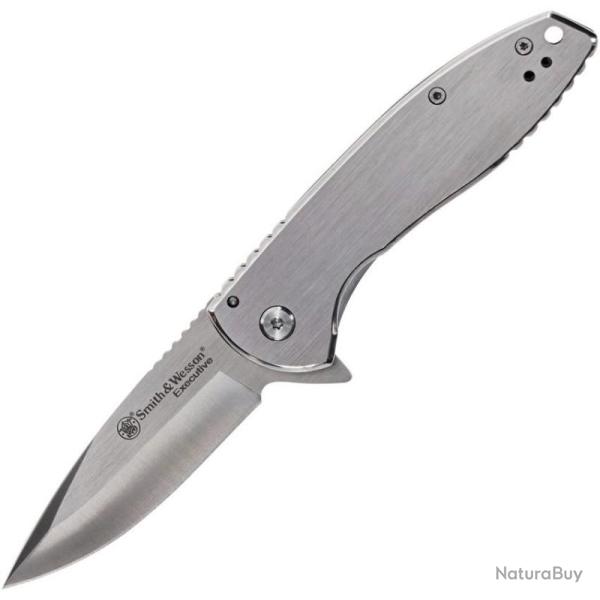 Couteau Smith & Wesson Executive Platinum Lame Inox Satin Manche Inox Bross� Frame Lock SW1208415