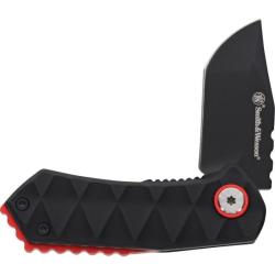 Couteau Smith & Wesson 24/7 Spring Assist Lame HC Noir Drop Point Manche Aluminium A/O SW1206287