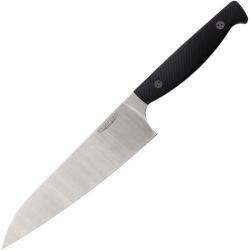 Couteau Chef Bradford Knives Lame Acier AEB-L Stonewash Manche G10 Noir Etui Cuir USA BRADG10CHEF