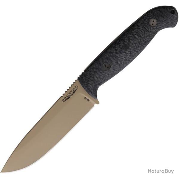 Couteau Bradford Knives Guardian 5.5 Sabre N690 Cerakote Coyote Manche Micarta Tan USA BRAD55S101CB