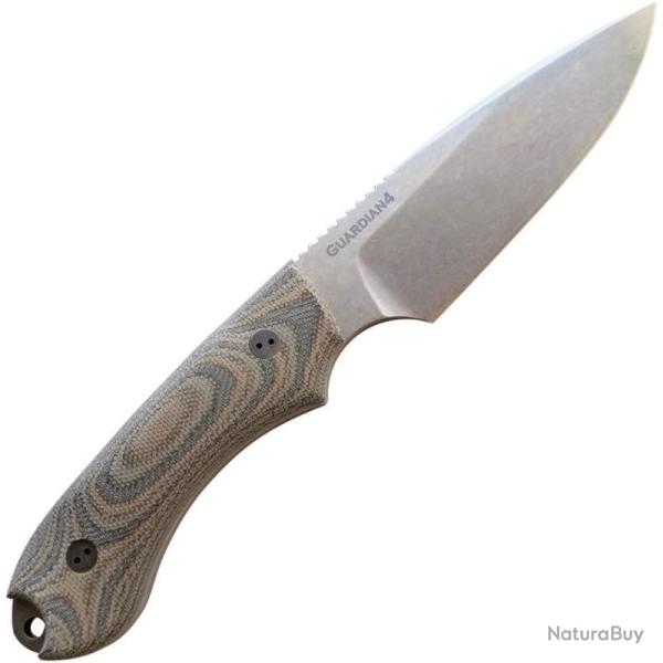 Couteau Bradford Knives Guardian 4 Lame Acier N690 Manche Micarta Camo Etui Cuir USA BRAD4FE109