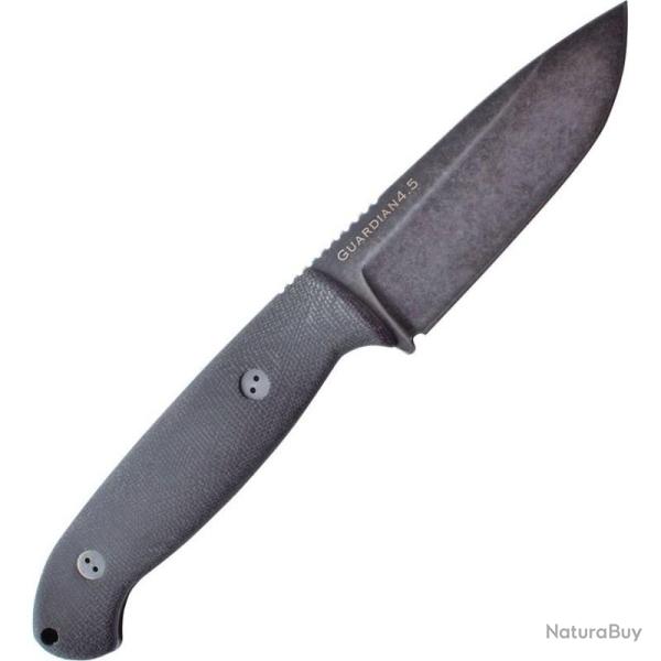 Couteau Bradford Knives Guardian 4.5 Sabre Lame Acier N690 Nimbus Manche Micarta Noir BRAD45S101N