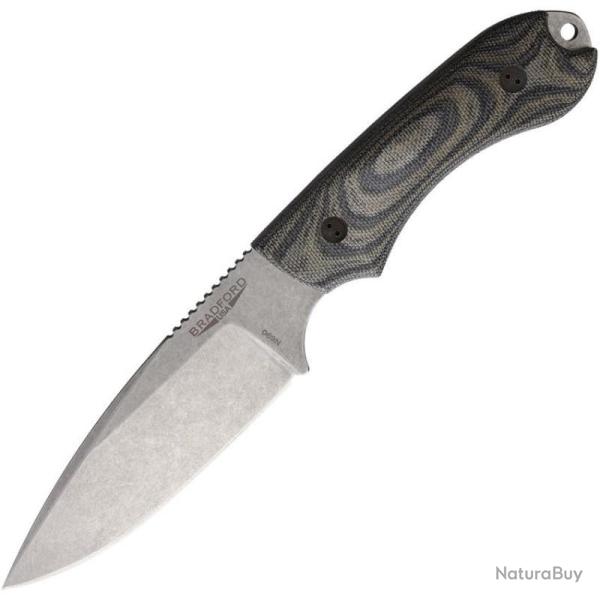 Couteau Bradford Knives Guardian 4.2 Lame Acier N690 Manche Micarta Camo Etui Cuir USA BRAD42FE109