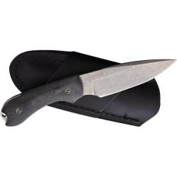 Couteau Bradford Knives Guardian 3 Lame Acier AEB-L Manche Micarta Noir Etui Cuir USA BRAD3FE201A