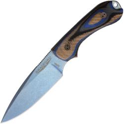 Couteau Bradford Knives Guardian 3 Lame Acier AEB-L Blue PVD Manche G-Wood Etui Cuir BRAD3FE200PA