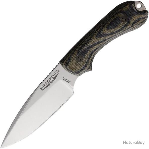 Couteau Bradford Knives Guardian 3 HP Lame AEB-L Miroir Manche G10 Camo Etui Cuir USA BRAD3FE109HP