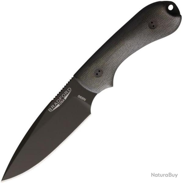 Couteau Bradford Knives Guardian 3 Lame Acier N690 Cerakote OD Manche Micarta OD Etui BRAD3FE102OD