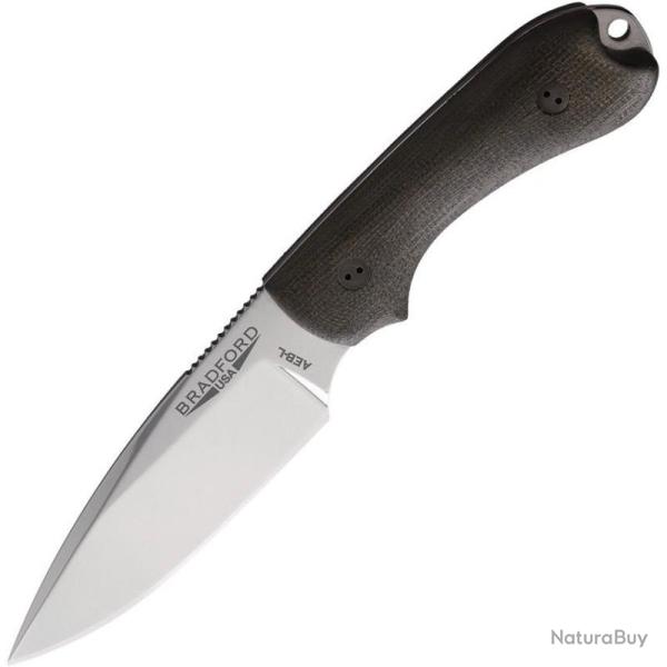 Couteau Bradford Knives Guardian 3 HP Lame AEB-L Miroir Manche Micarta OD Etui Cuir USA BRAD3FE102HP