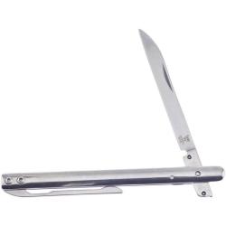 Couteau Pliant Hen & Rooster Pen Folder Lame Inox Satin 6,99 cm Manche Inox Poli Clip HRI901SS