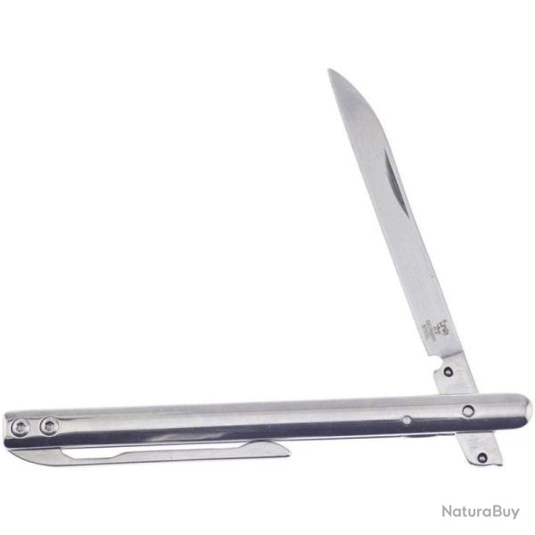 Couteau Pliant Hen & Rooster Pen Folder Lame Inox Satin 6,99 cm Manche Inox Poli Clip HRI901SS